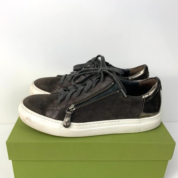 Paul Green Toby Zip And Lace Up Leather/Suede Sneakers Green Size 9 - Picture 4 of 16